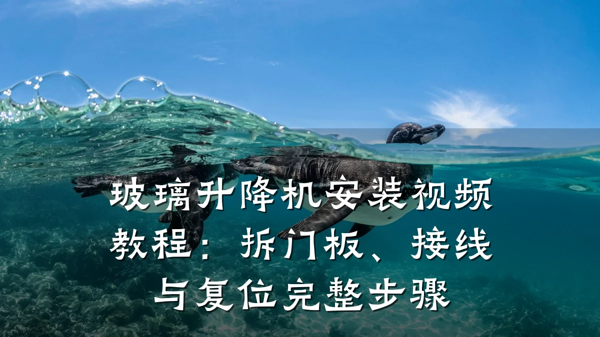 玻璃升降机安装视频教程:拆门板、接线与复位完整步骤