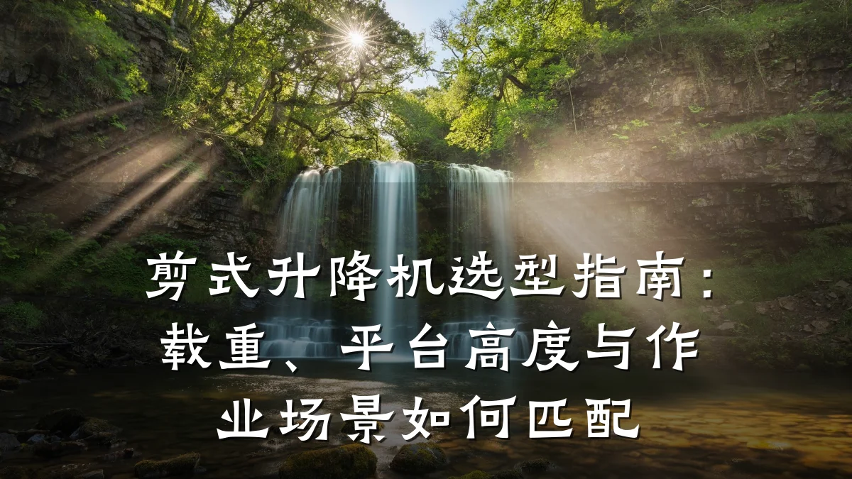 剪式升降机选型指南:载重、平台高度与作业场景如何匹配