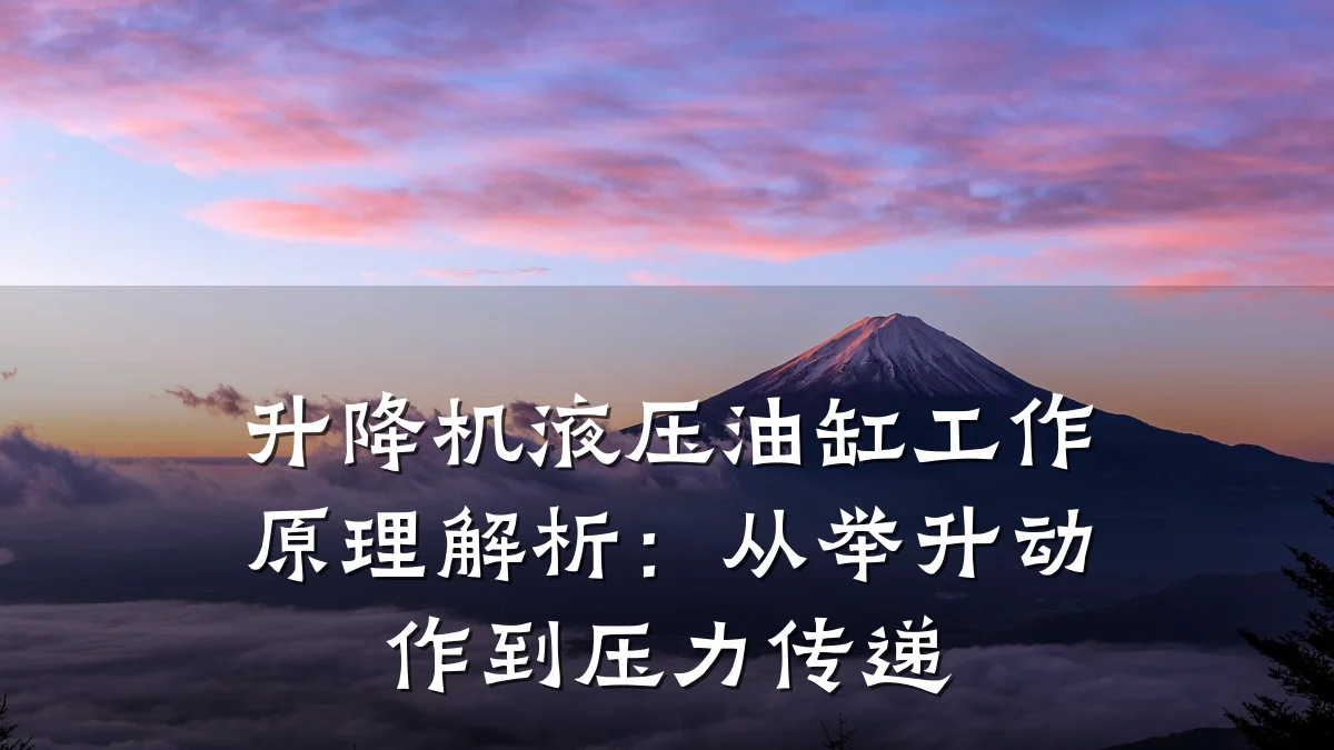 升降机液压油缸工作原理解析:从举升动作到压力传递