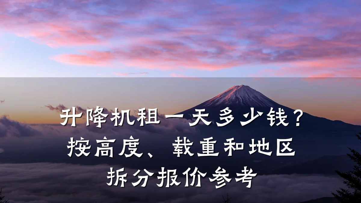 升降机租一天多少钱?按高度、载重和地区拆分报价参考