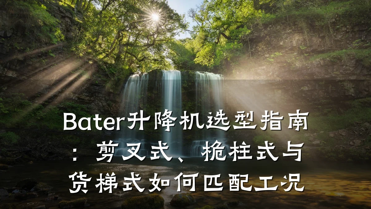 Bater升降机选型指南:剪叉式、桅柱式与货梯式如何匹配工况