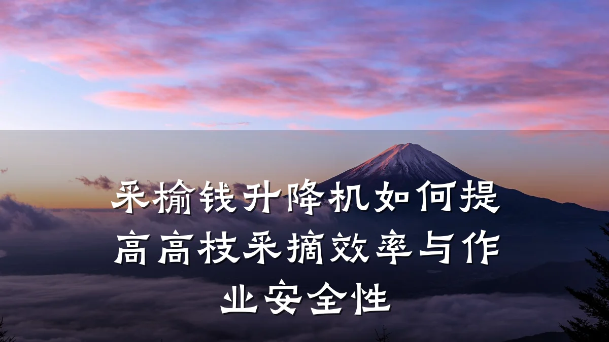 采榆钱升降机如何提高高枝采摘效率与作业安全性