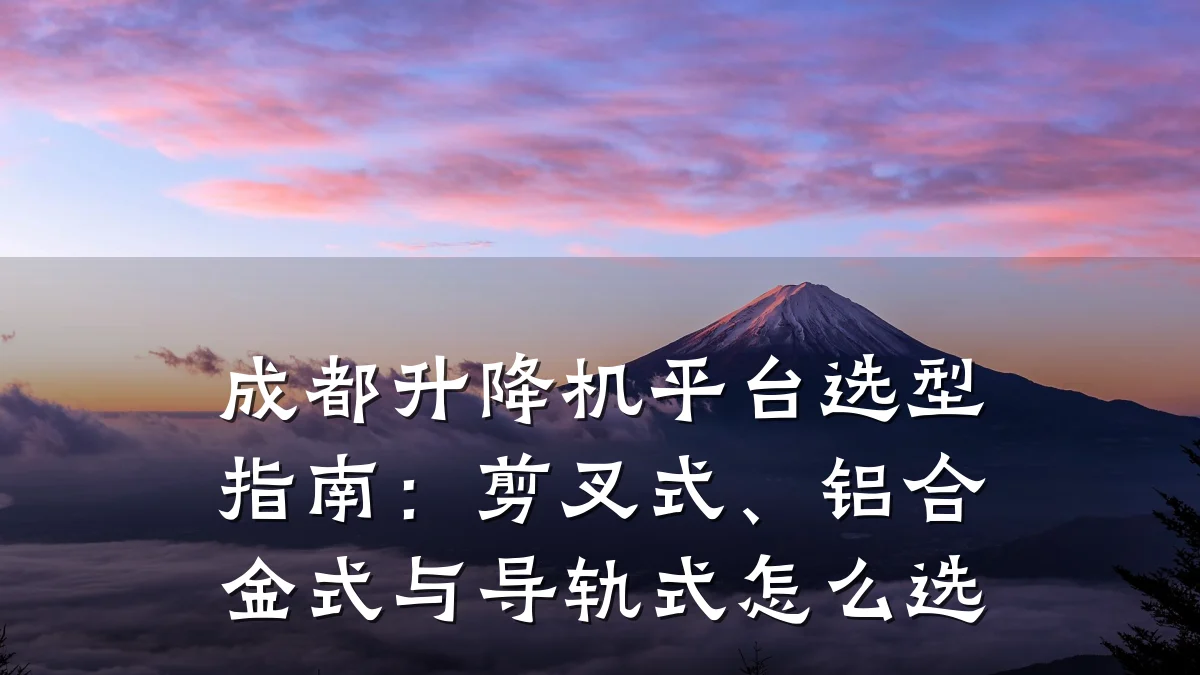成都升降机平台选型指南:剪叉式、铝合金式与导轨式怎么选