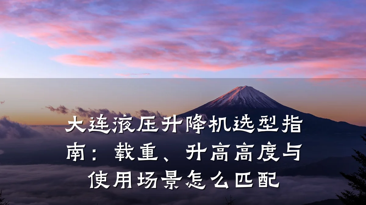 大连液压升降机选型指南:载重、升高高度与使用场景怎么匹配