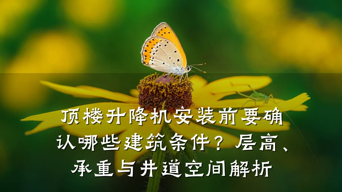 顶楼升降机安装前要确认哪些建筑条件?层高、承重与井道空间解析