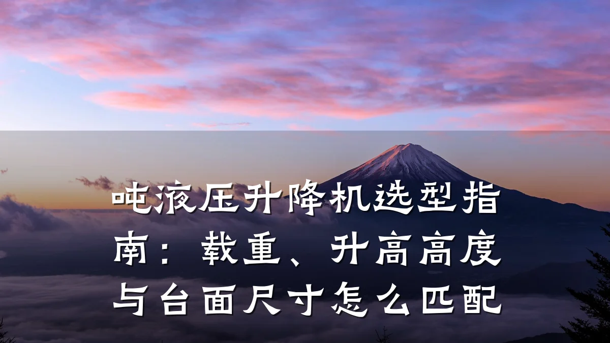 吨液压升降机选型指南:载重、升高高度与台面尺寸怎么匹配