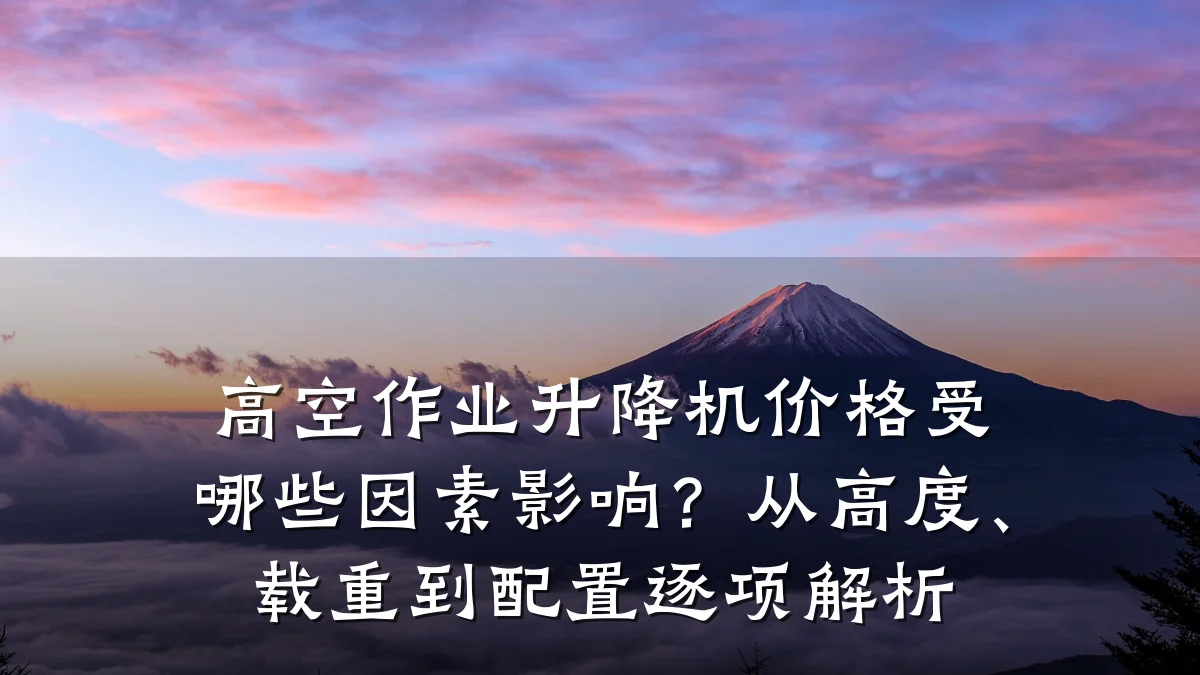 高空作业升降机价格受哪些因素影响？从高度、载重到配置逐项解析