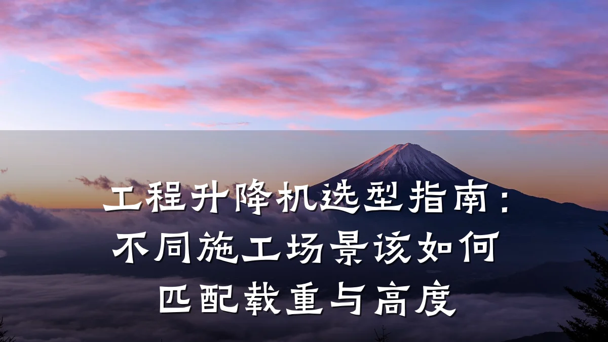 工程升降机选型指南:不同施工场景该如何匹配载重与高度