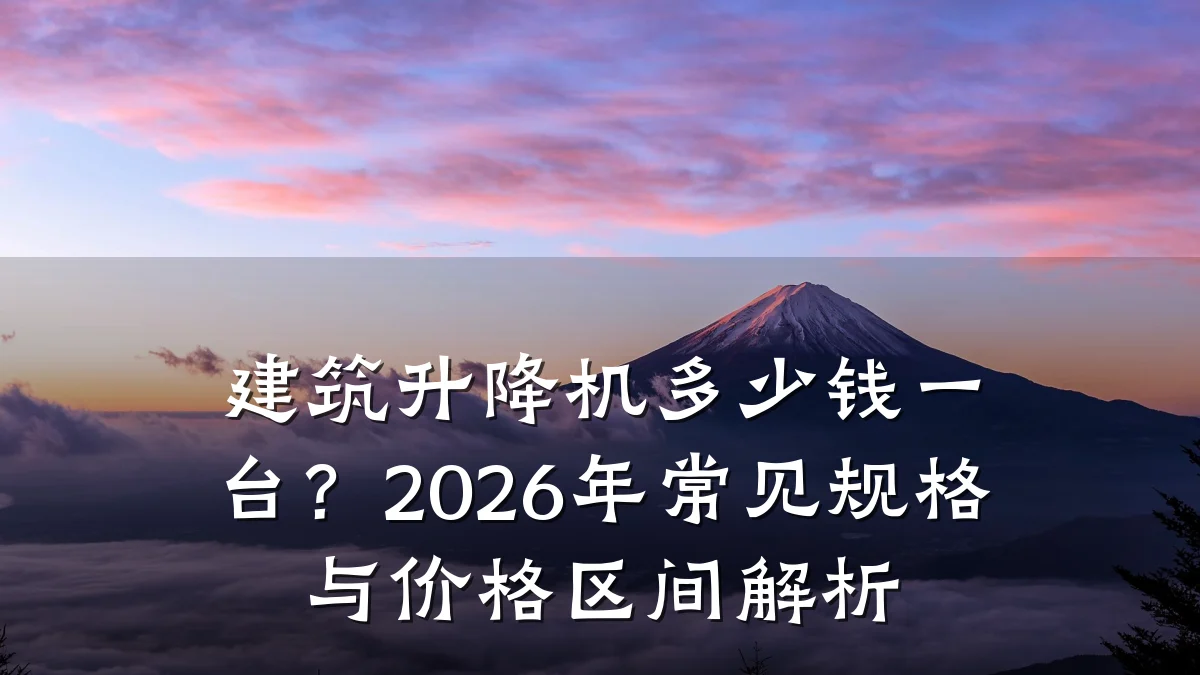 建筑升降机多少钱一台?2026年常见规格与价格区间解析