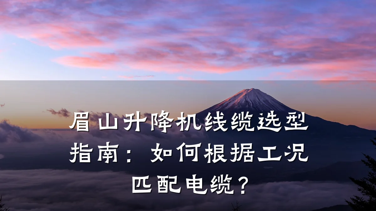 眉山升降机线缆选型指南:如何根据工况匹配电缆?