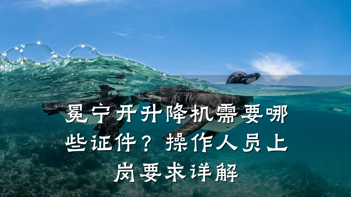 冕宁开升降机需要哪些证件？操作人员上岗要求详解