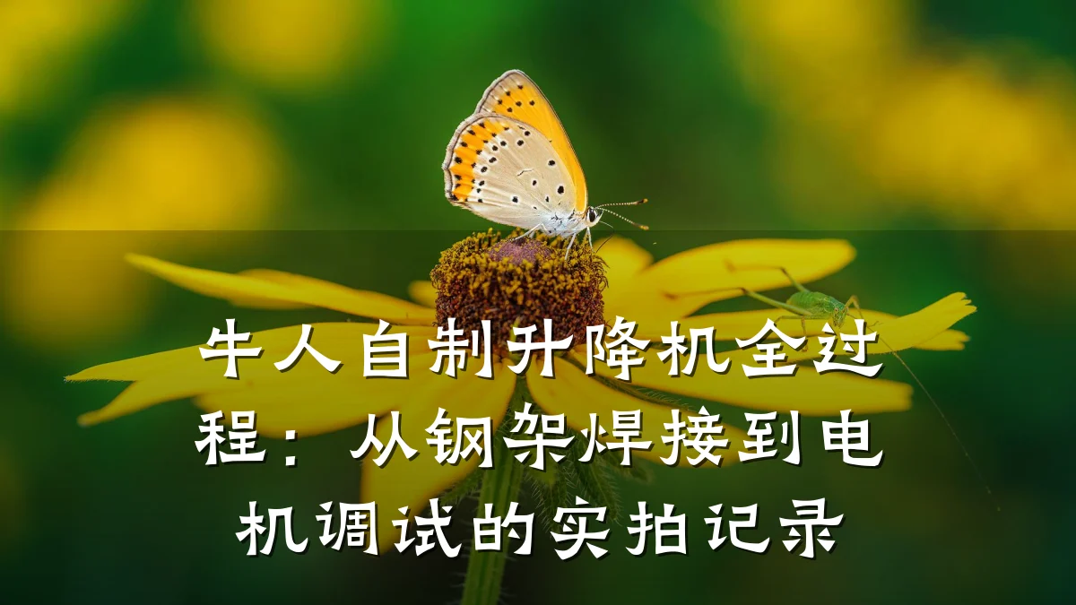 牛人自制升降机全过程:从钢架焊接到电机调试的实拍记录