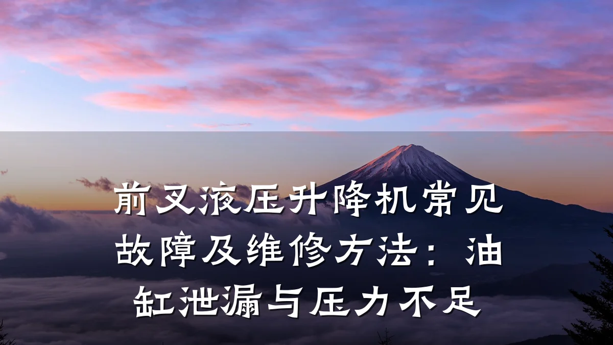 前叉液压升降机常见故障及维修方法:油缸泄漏与压力不足