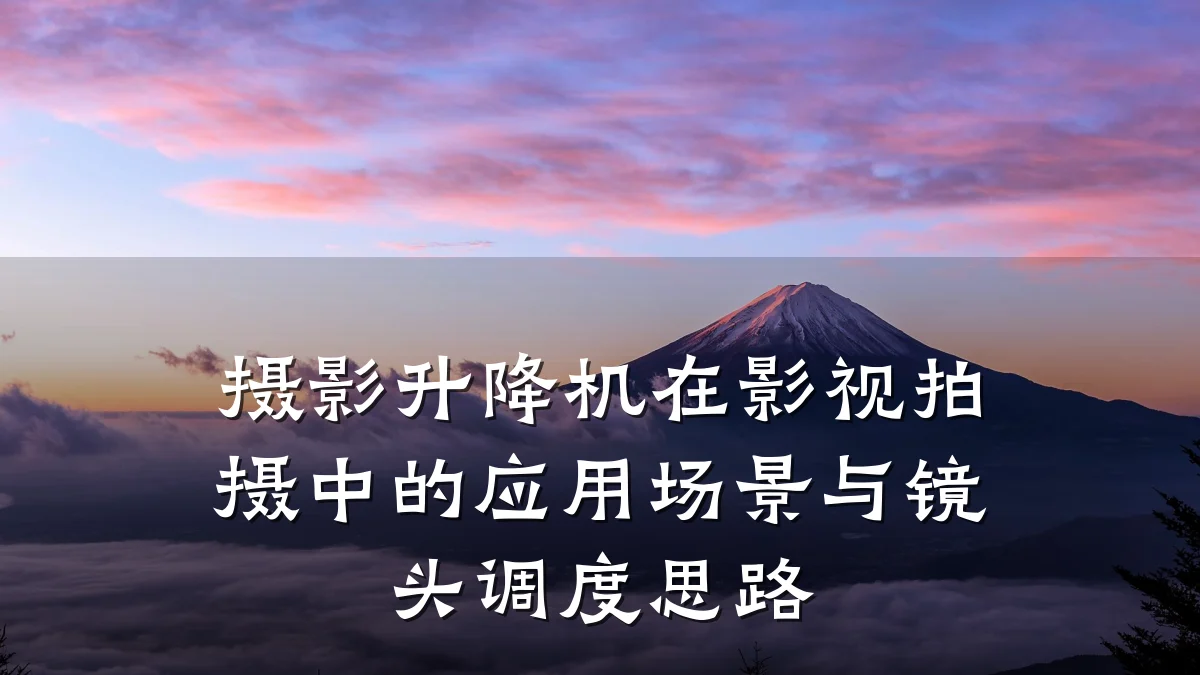 摄影升降机在影视拍摄中的应用场景与镜头调度思路