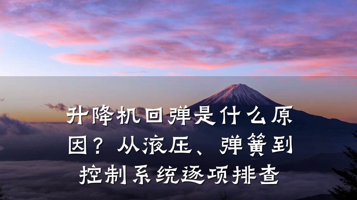 升降机回弹是什么原因?从液压、弹簧到控制系统逐项排查