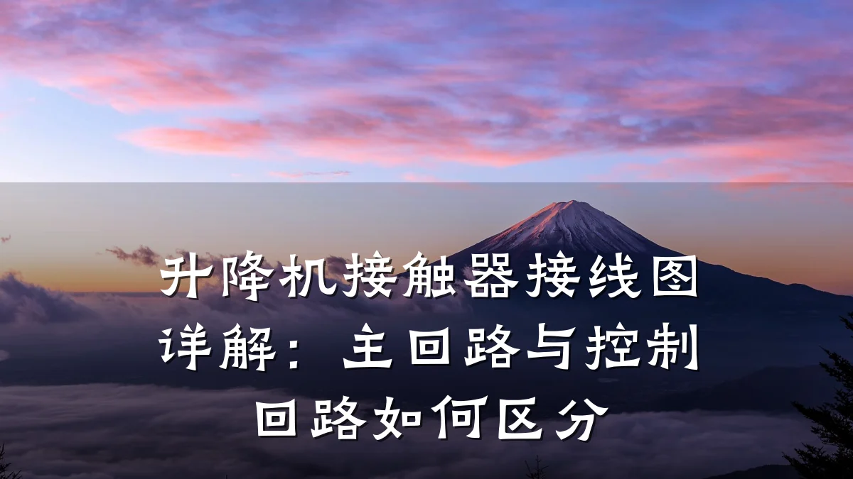升降机接触器接线图详解:主回路与控制回路如何区分