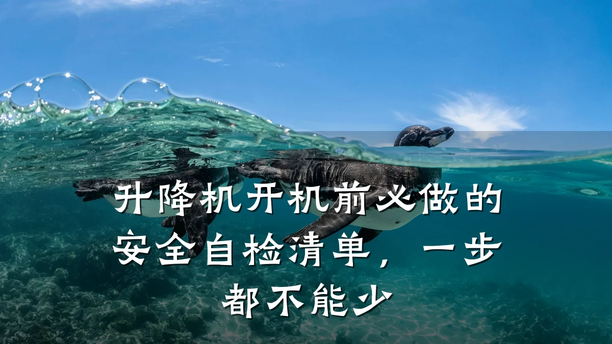 升降机开机前必做的安全自检清单,一步都不能少