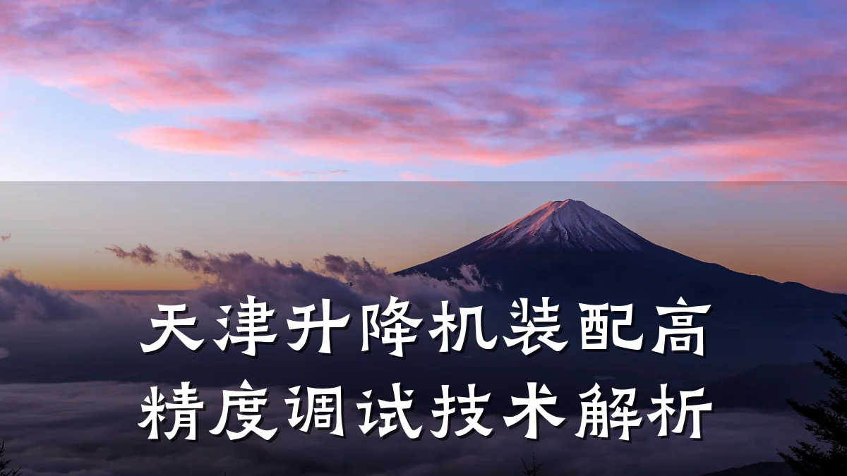 天津升降机装配高精度调试技术解析