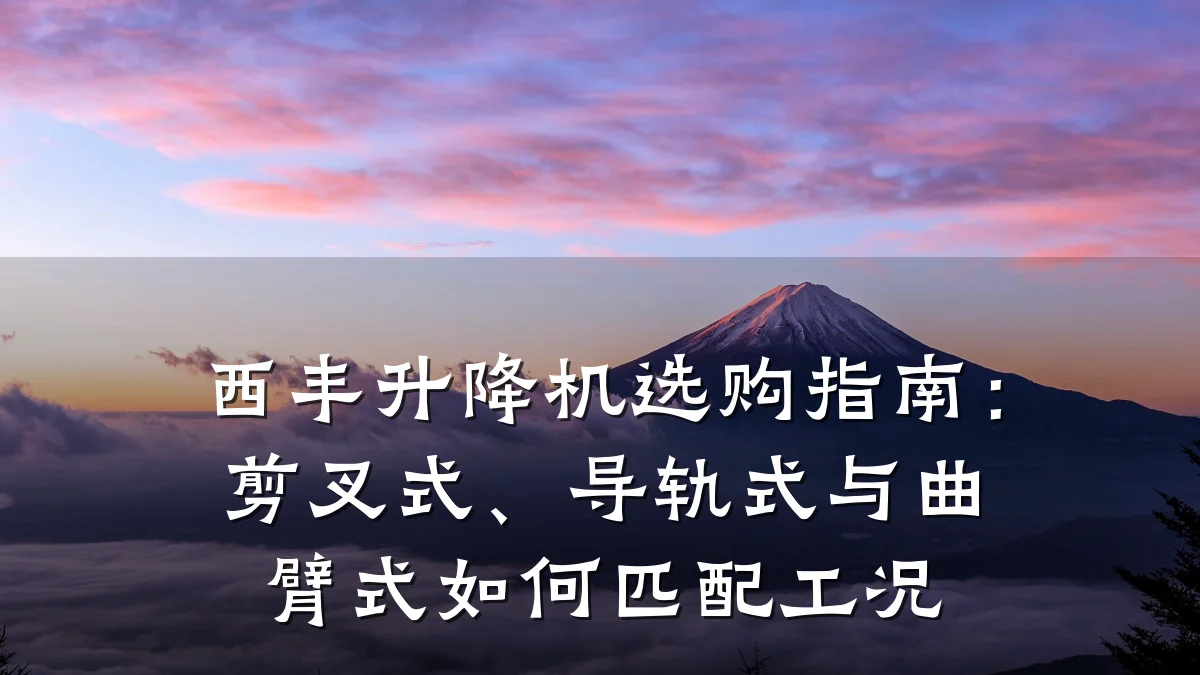 西丰升降机选购指南:剪叉式、导轨式与曲臂式如何匹配工况