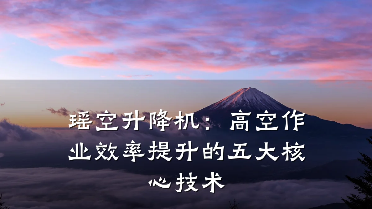 瑶空升降机:高空作业效率提升的五大核心技术