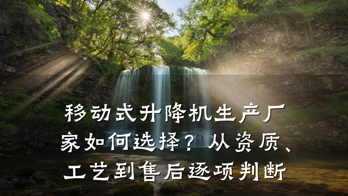 移动式升降机生产厂家如何选择?从资质、工艺到售后逐项判断